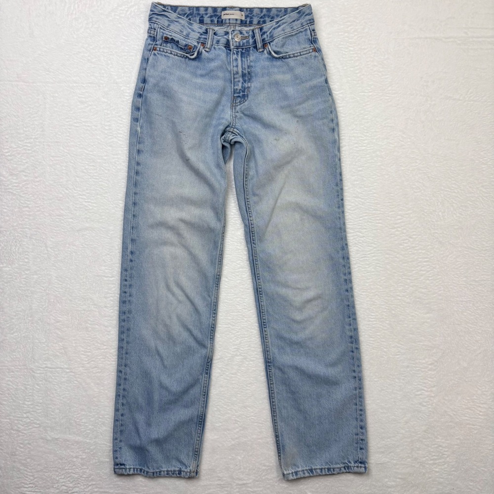 Gina Tricot Perfect Jeans 32 Light Wash High Rise Organic Cotton Denim Runs Sm